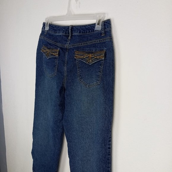 Sonoma Life&Style Jeans Women's Size 12 Straight Embroidered Button Flap Pockets - Picture 5 of 11